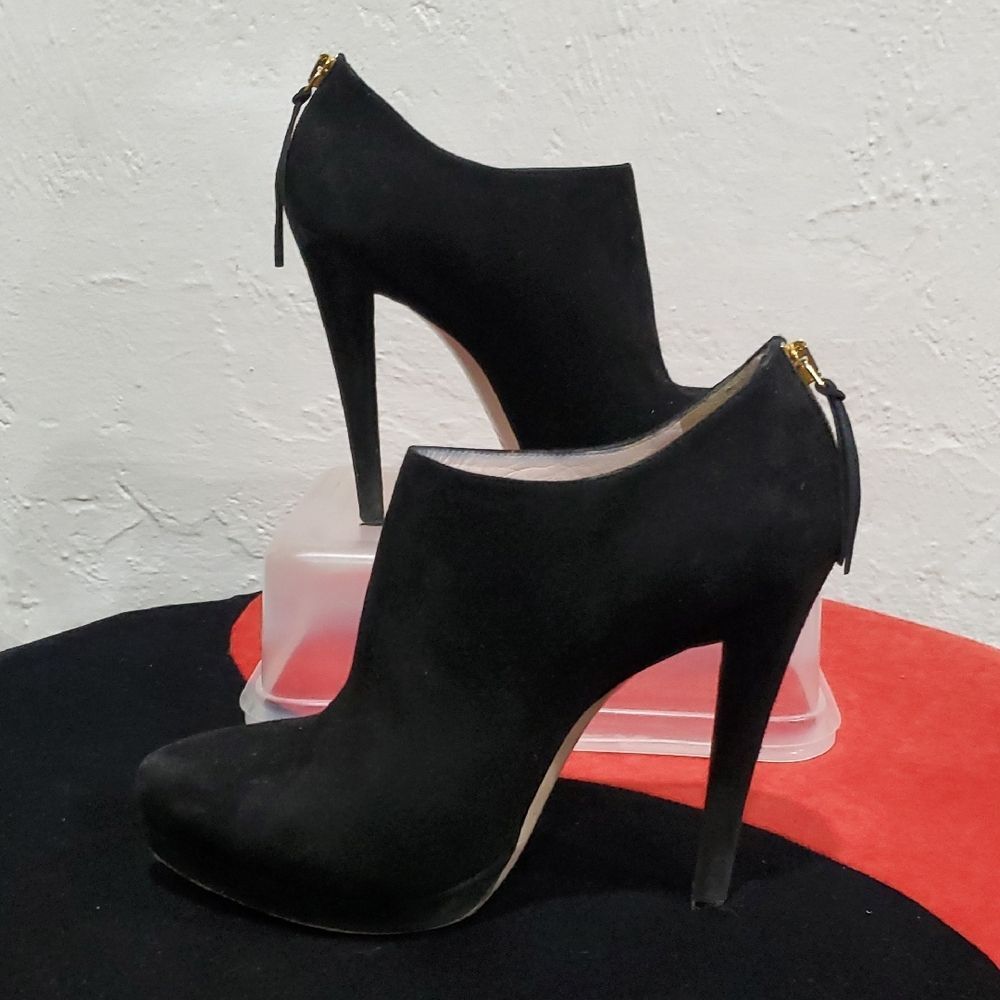 Miu Miu Black High Heel Ankle Boots Size 38.5 Or 8